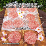 Australia beef mince 85CL Anggana's BURGER PATTY seasoned with Italian herbs ECONOMY THIN frozen price for 500g 5pcs
